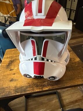 White and Red Helmet Cover - Star Trooper Style